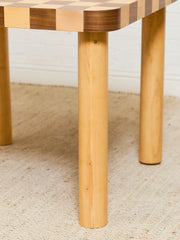 Checker, Blonde and Walnut Dining Table