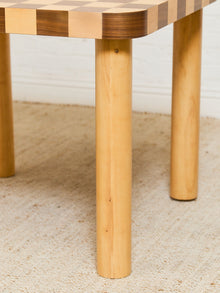 Checker, Blonde and Walnut Dining Table
