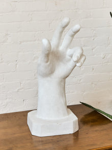 French White Fiberglass Sculpture of a Hand in the Style of Rodin