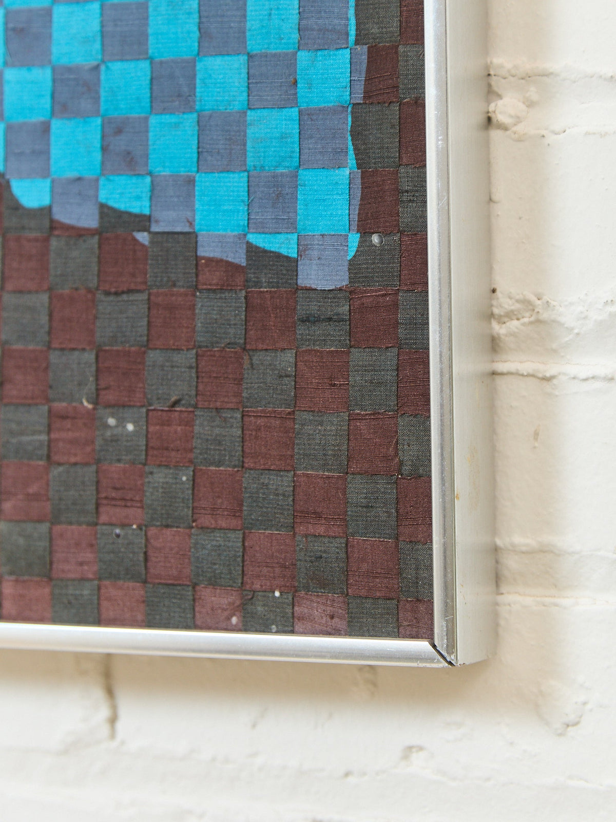 Blue Self Portrait Fabric Weaving #2 by Richard Proctor