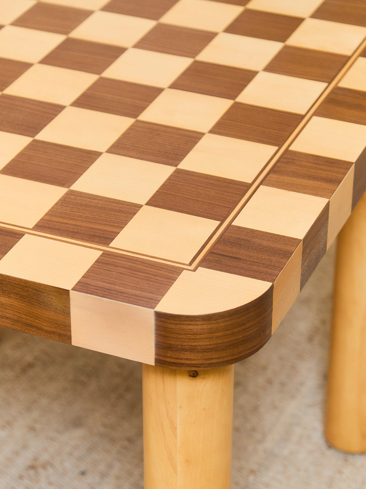 Checker, Blonde and Walnut Dining Table