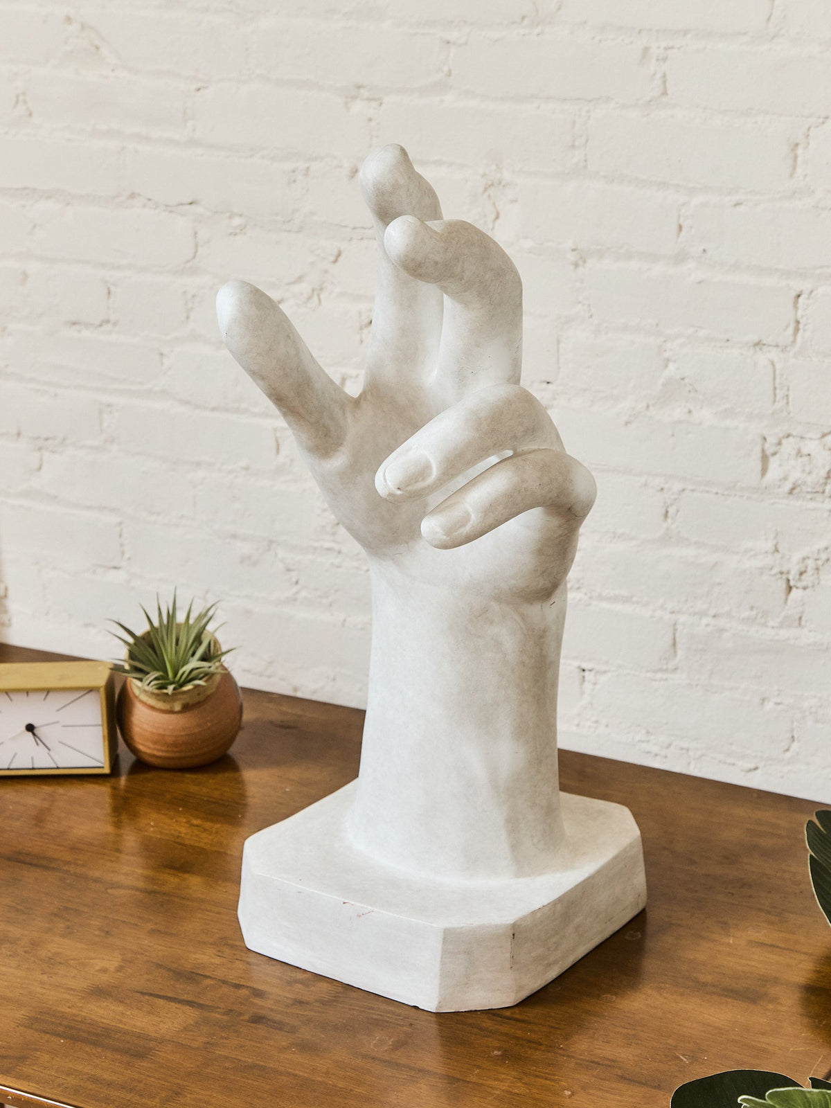 French White Fiberglass Sculpture of a Hand in the Style of Rodin