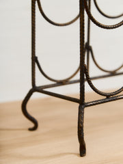 Antique Ornate Wrought Iron Pagoda-Style Wine Rack