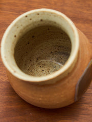 Hand-Thrown Studio Pottery Vase with Earthy Glaze and Speckled Rim