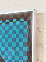 Blue Self Portrait Fabric Weaving #2 by Richard Proctor