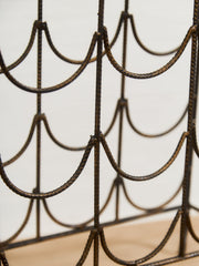 Antique Ornate Wrought Iron Pagoda-Style Wine Rack