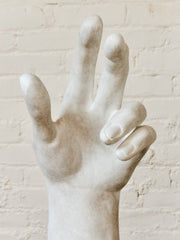 French White Fiberglass Sculpture of a Hand in the Style of Rodin
