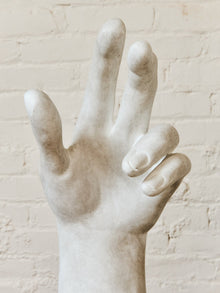 French White Fiberglass Sculpture of a Hand in the Style of Rodin