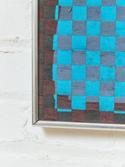 Blue Self Portrait Fabric Weaving #2 by Richard Proctor
