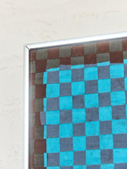 Blue Self Portrait Fabric Weaving #2 by Richard Proctor