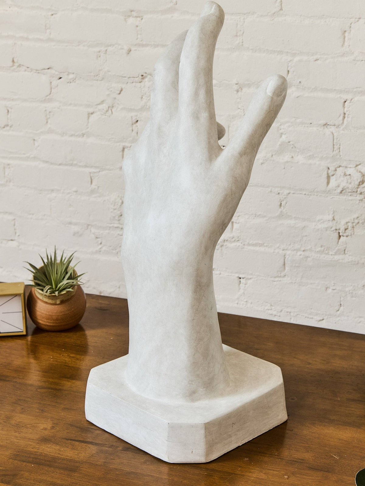 French White Fiberglass Sculpture of a Hand in the Style of Rodin