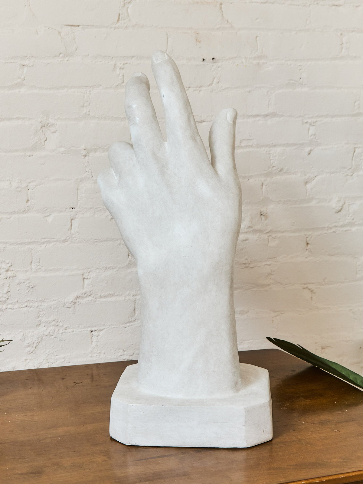 French White Fiberglass Sculpture of a Hand in the Style of Rodin