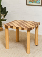 Checker, Blonde and Walnut Dining Table