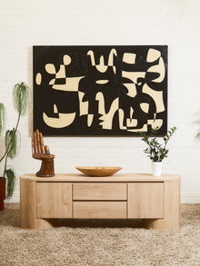 Milan Curved Blonde Credenza