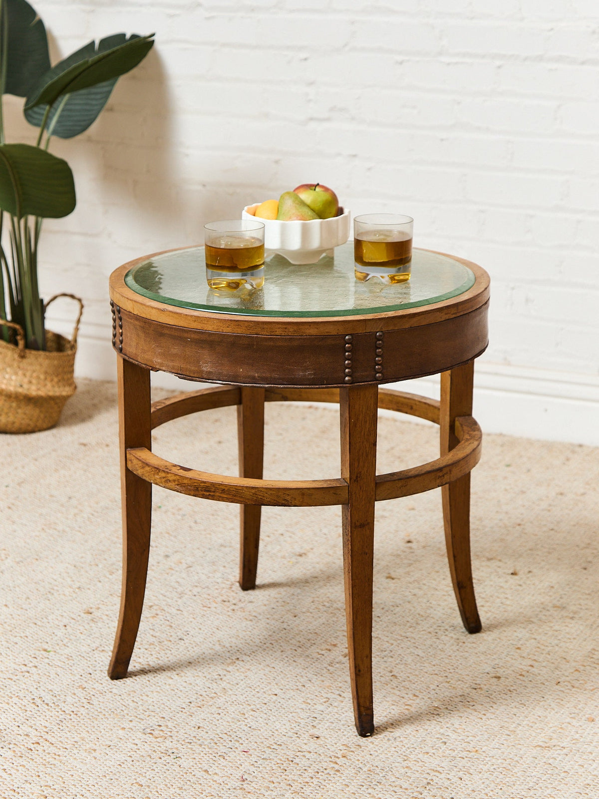 Art Deco Table with Glass Top