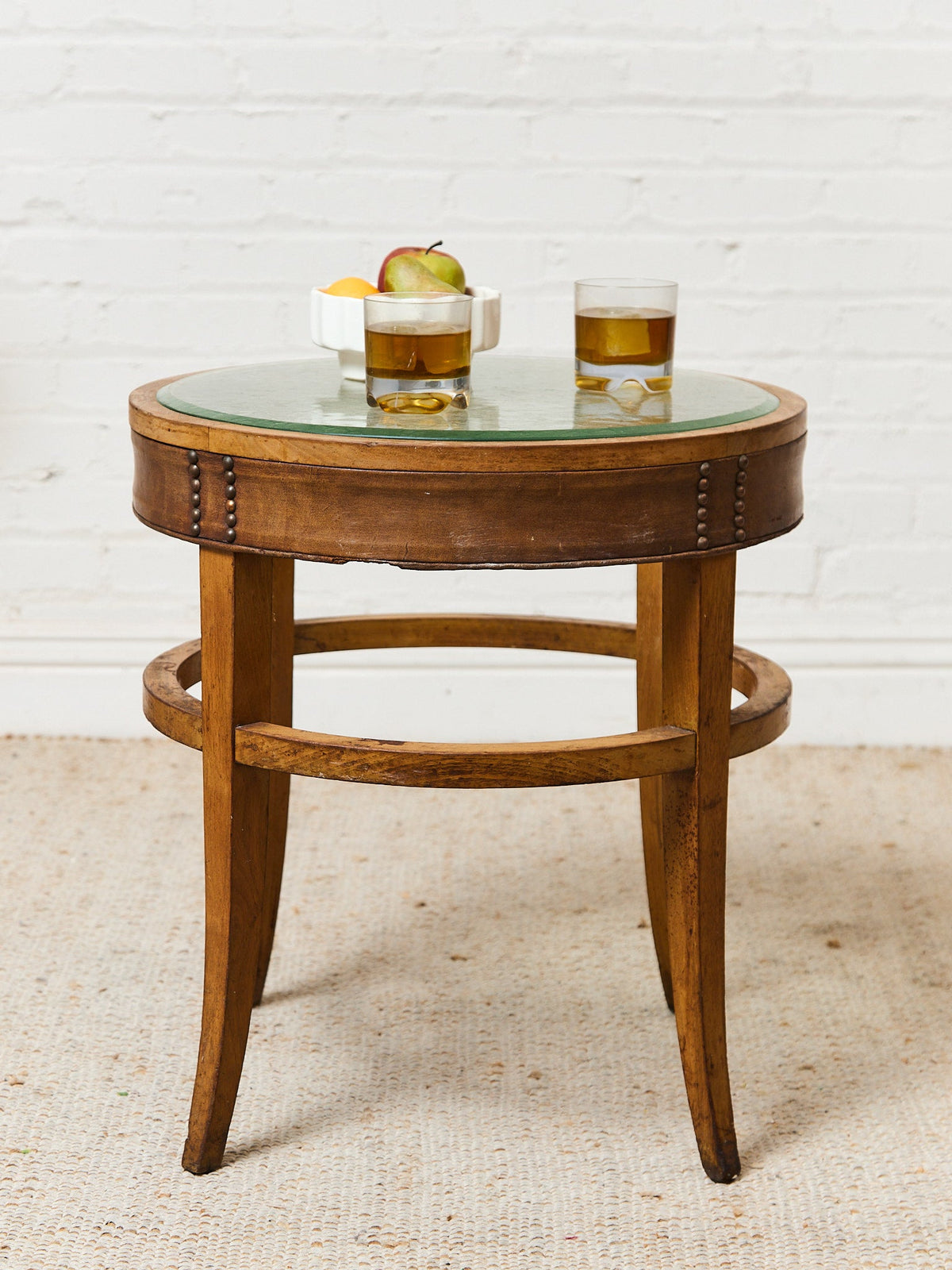 Art Deco Table with Glass Top