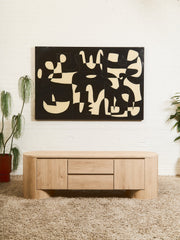 Milan Curved Blonde Credenza