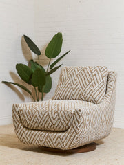 Atlas Swivel Chair in Joplin Burlap