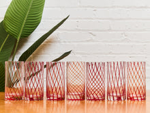Hand blown Candy Cane Holiday Glasses