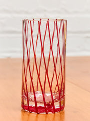 Hand blown Candy Cane Holiday Glasses