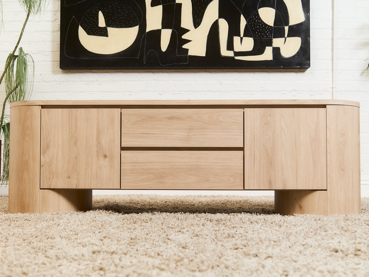Milan Curved Blonde Credenza