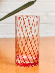 Hand blown Candy Cane Holiday Glasses