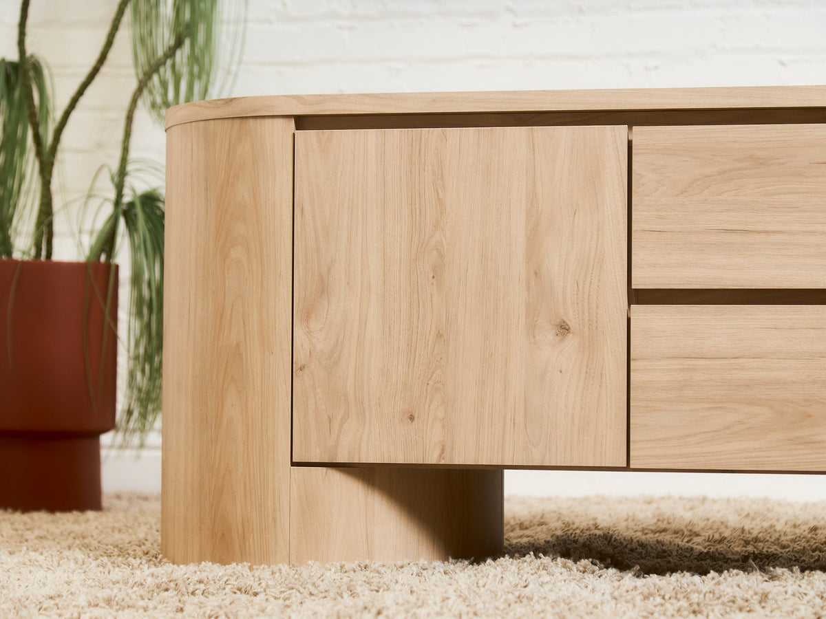 Milan Curved Blonde Credenza