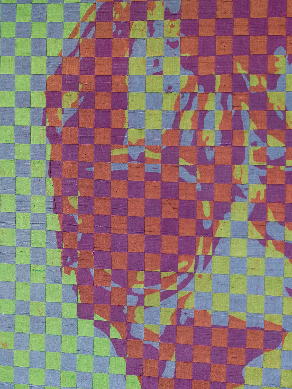 1960's Original Red and Green Woven Self Portrait by Richard Proctor