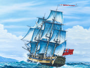 Vintage Tall Ship Sailing Oil Painting Nautical Maritime Seascape Framed Signed