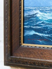 Vintage Tall Ship Sailing Oil Painting Nautical Maritime Seascape Framed Signed