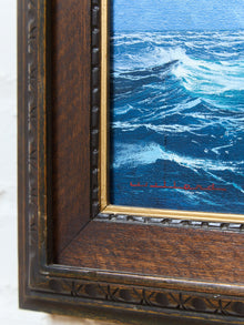Vintage Tall Ship Sailing Oil Painting Nautical Maritime Seascape Framed Signed