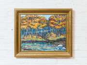 Autumn Reflections Vintage Landscape Painting