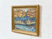 Autumn Reflections Vintage Landscape Painting