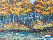 Autumn Reflections Vintage Landscape Painting