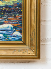 Autumn Reflections Vintage Landscape Painting