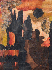 Black and Orange Mixed Media Expressionist Abstract by Shirley Bleviss