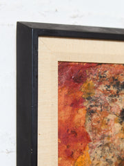 Black and Orange Mixed Media Expressionist Abstract by Shirley Bleviss
