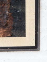 Black and Orange Mixed Media Expressionist Abstract by Shirley Bleviss