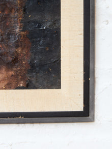 Black and Orange Mixed Media Expressionist Abstract by Shirley Bleviss