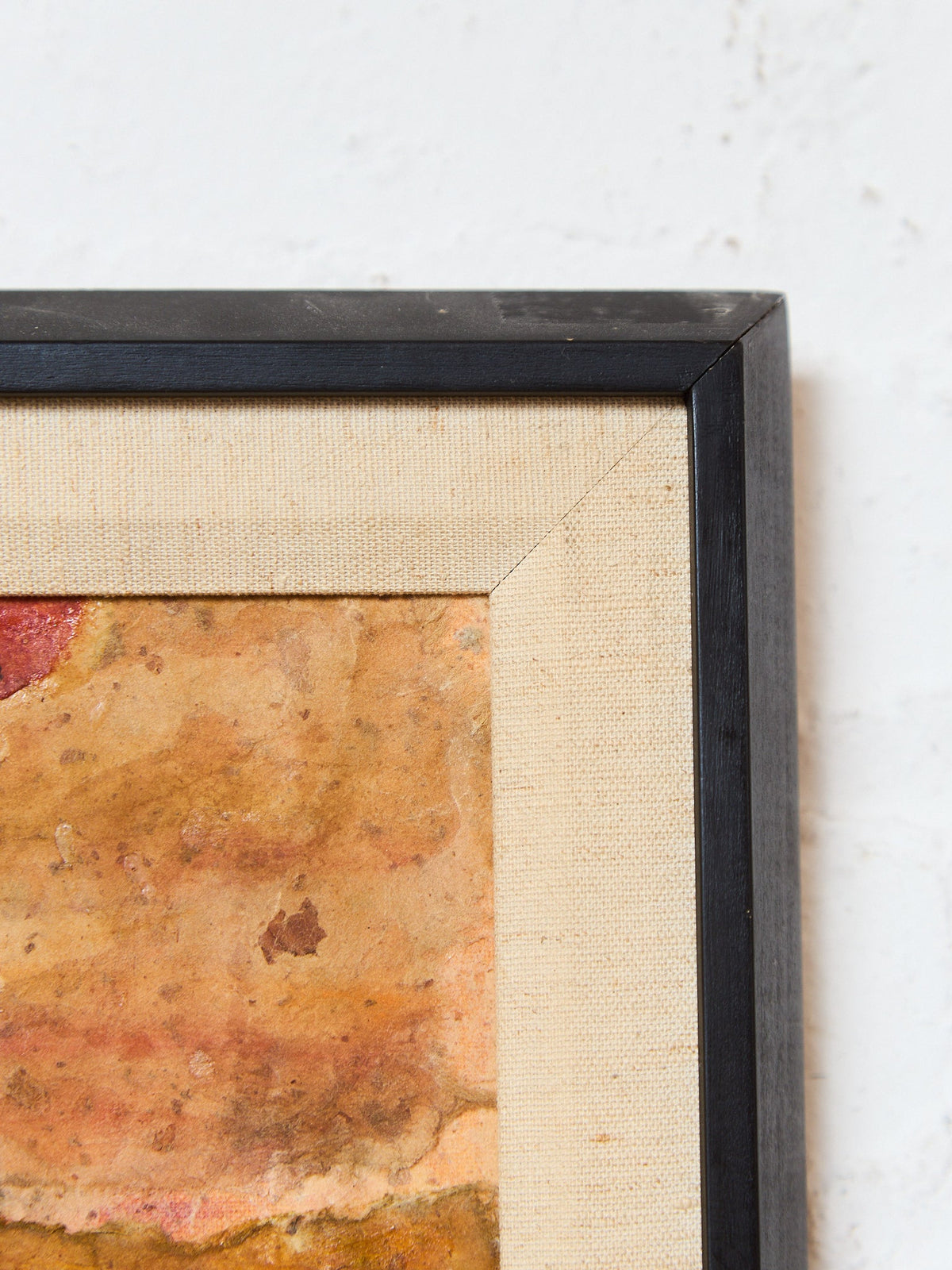 Black and Orange Mixed Media Expressionist Abstract by Shirley Bleviss