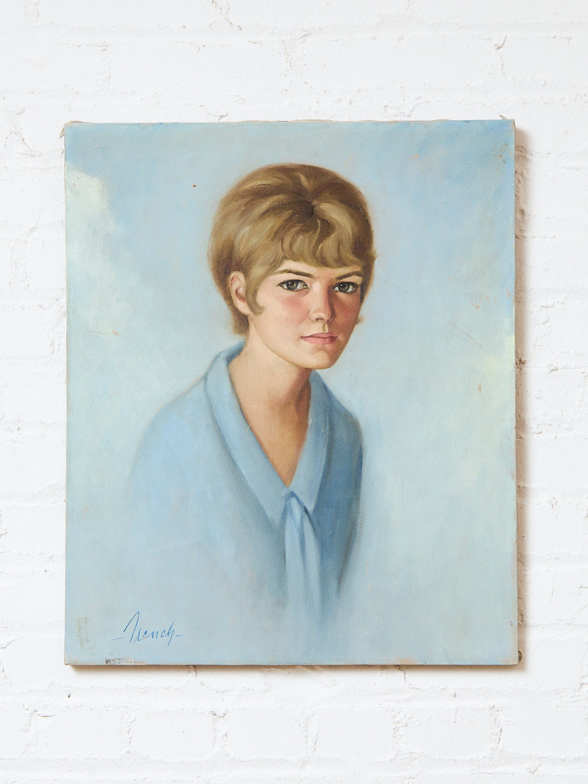 French Vintage Oil Painting Portrait