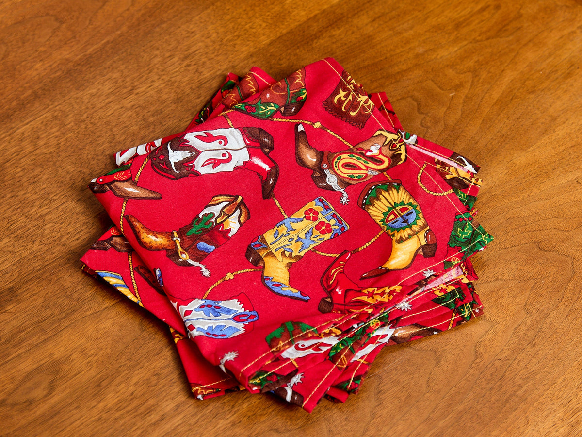 Vintage Red Cowboy Napkins