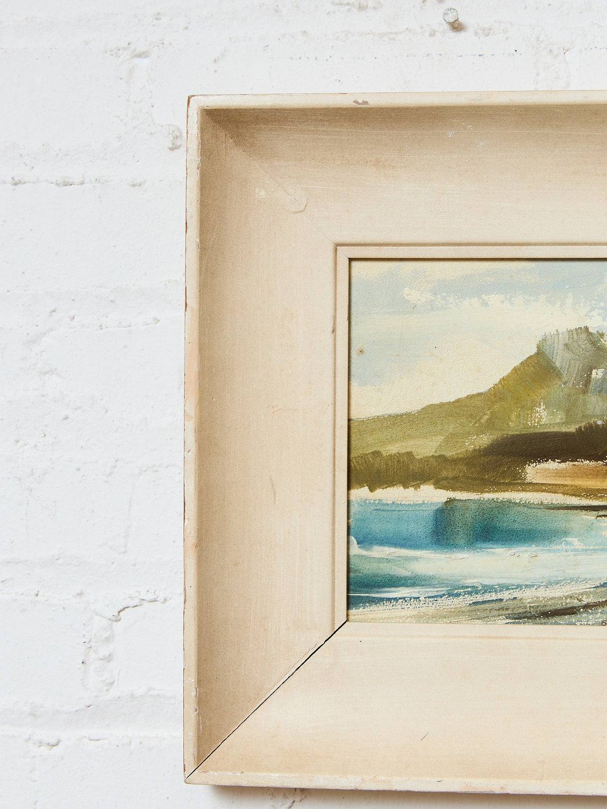 Waikiki Bay Landscape Guache Painting Signed #2
