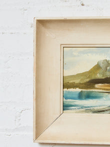 Waikiki Bay Landscape Guache Painting Signed #2