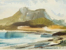 Waikiki Bay Landscape Guache Painting Signed #2