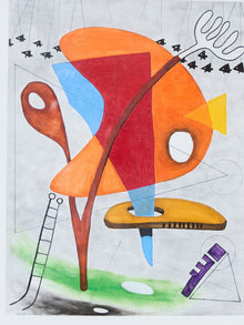 Geometrical Abstraction Gouache by Christopher Mark Brennan