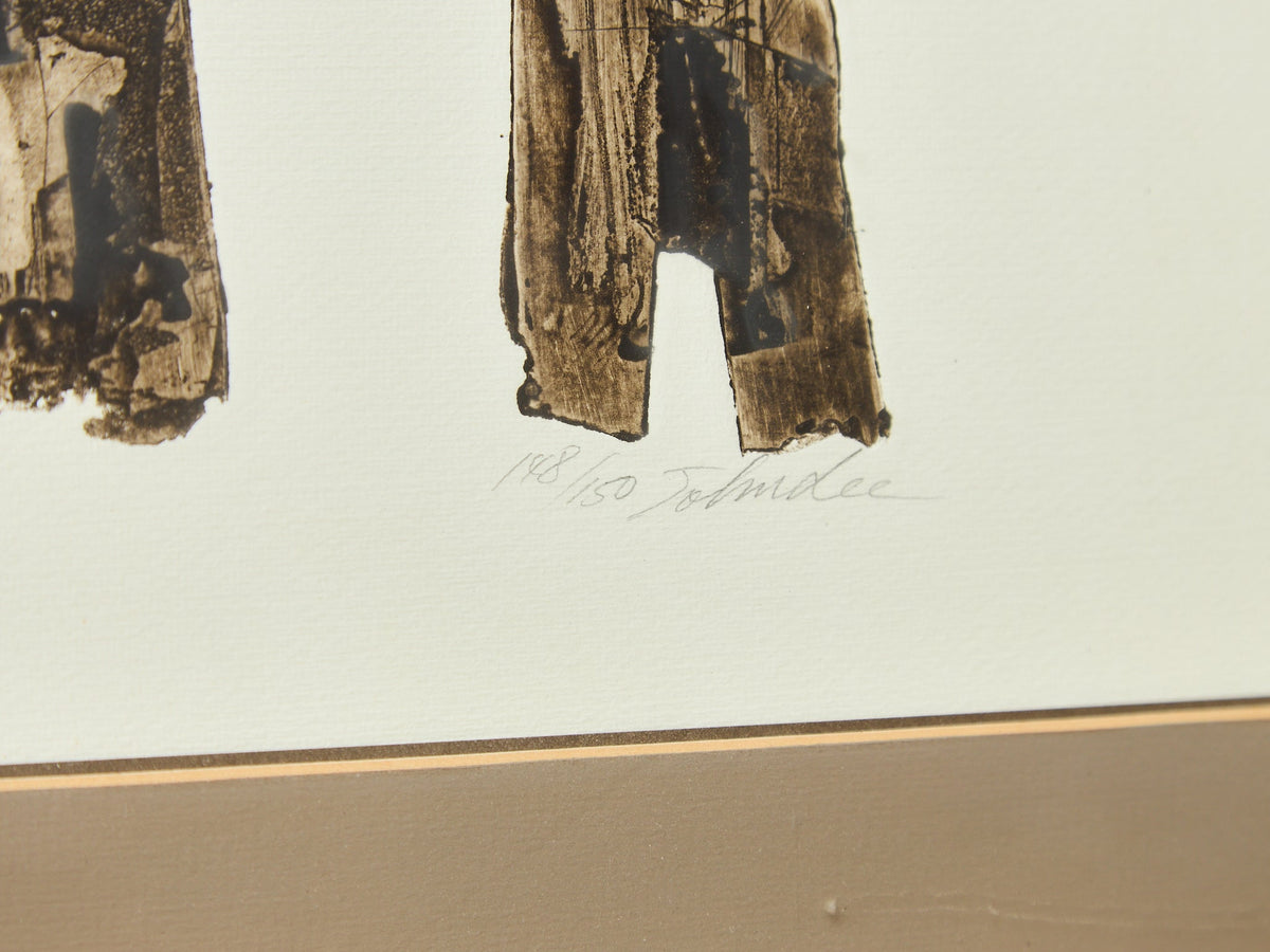 Mid Century Abstract Figures by John Lee Lithograph