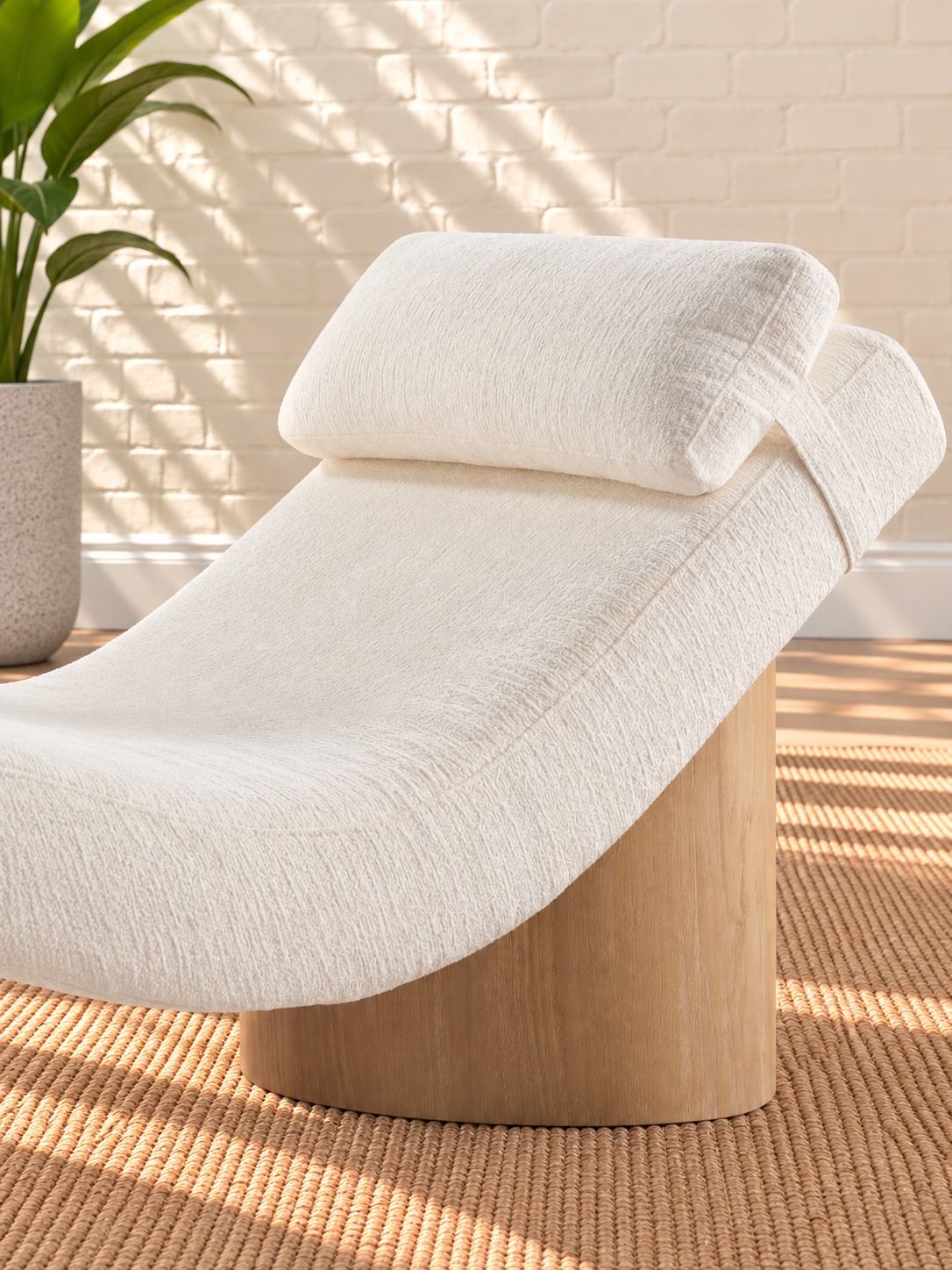 Carlyn Sculptural Chaise Lounge in Cloud Ivory