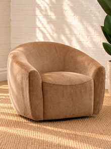 Carter Swivel Accent Chair in Camel
