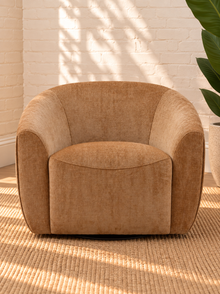 Carter Swivel Accent Chair in Camel